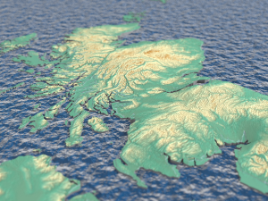 3d map - uk with relief 5k 3D Model