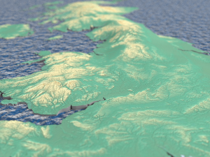 3d map - uk with relief 5k 3D Model