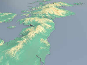 3d map - uk with relief 5k 3D Model