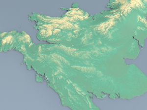 3d map - uk with relief 5k 3D Model