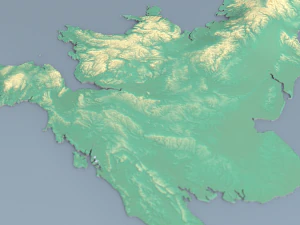 3d map - uk with relief 5k 3D Model