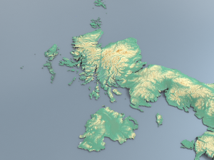 3d map - uk with relief 5k 3D Model