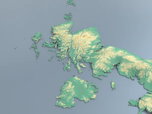 3d map - uk with relief 5k 3D Model