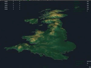 3d map - uk with relief 5k 3D Model