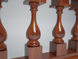balustrade vase wood kit 3D मॉडल