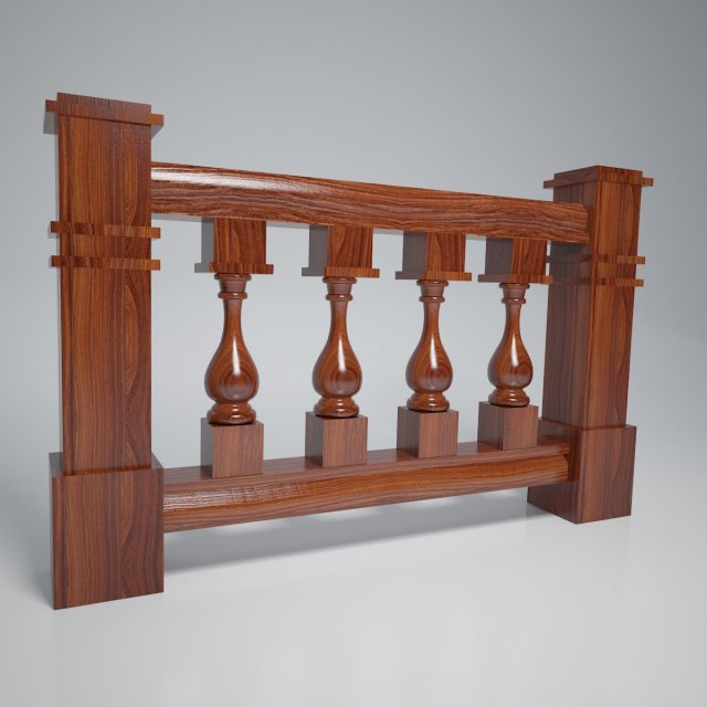 balustrade vase wood kit 3D मॉडल .c4d .max .obj .3ds .fbx .stl .blend 