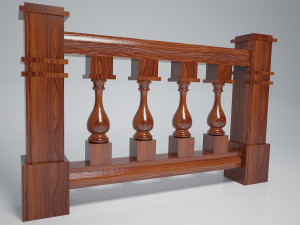 balustrade vase wood kit 3D Model