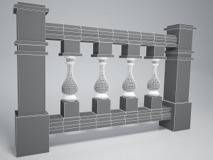 balustrade vase wood kit 3D मॉडल