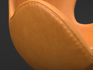 leather egg chair ottoman arne jacobsen vray corona - pbr 2k - 3 colors Model 3D