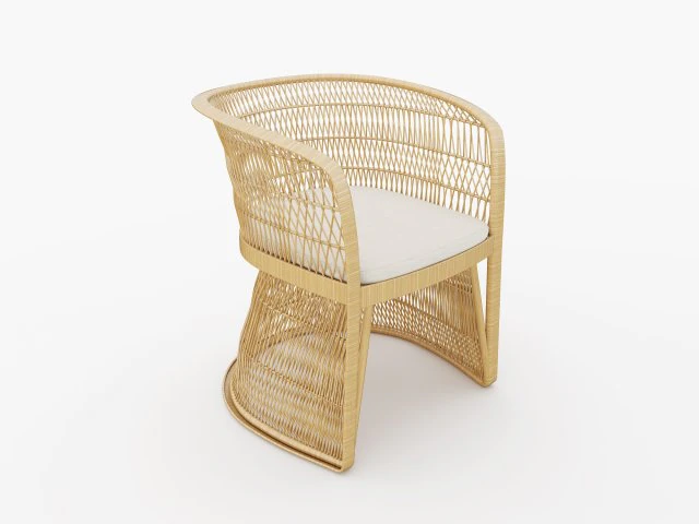 outdoor wicker armchair 3D Model .c4d .max .obj .3ds .fbx .stl .blend 
