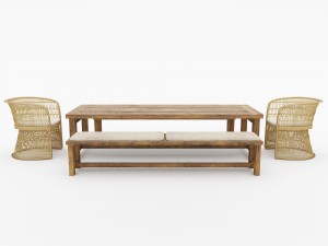 outdoor dining table set 3D Модель