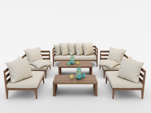 west elm jardine outdoor furniture set 3D-Modell