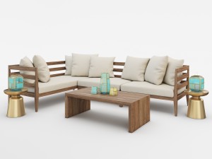 west elm jardine outdoor furniture set 3D-Modell