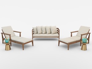 west elm jardine outdoor furniture set 3D-Modell