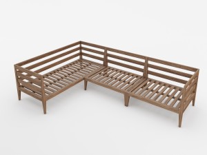 west elm jardine outdoor furniture set 3D-Modell