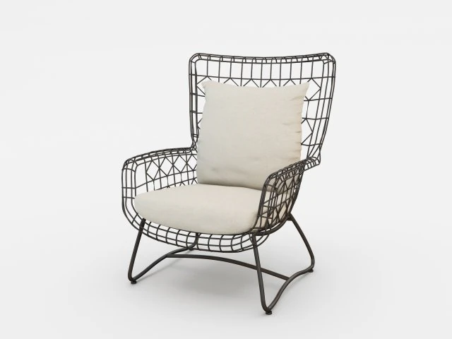 palecek7571-10 capri outdoor wing dining chair b 3D Model .c4d .max .obj .3ds .fbx .stl .blend