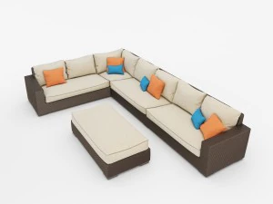 tropitone outdoor furniture set wicker 3D Model