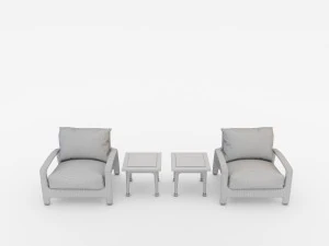 tropitone outdoor furniture set wicker 3D Model