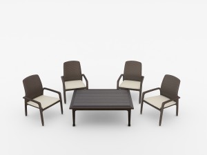 tropitone outdoor furniture set wicker Model 3D