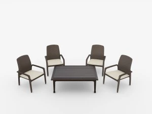 tropitone outdoor furniture set wicker 3D Model