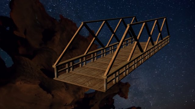 simple bridge 3D Model .c4d .max .obj .3ds .fbx .stl .blend 