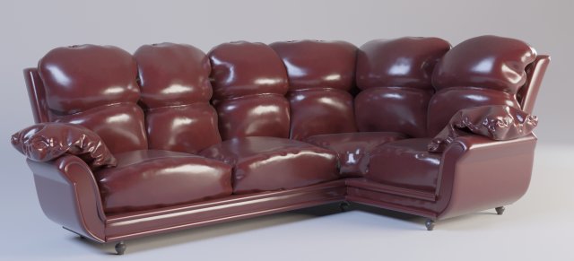sofa leather bordo 3D Модель .c4d .max .obj .3ds .fbx .stl .blend