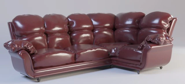 sofa leather bordo 3D Model .c4d .max .obj .3ds .fbx .stl .blend