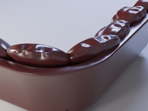 sofa leather bordo 3D Модель