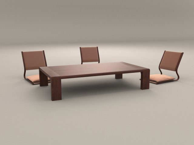 Japanese style dining table and chairs 2025