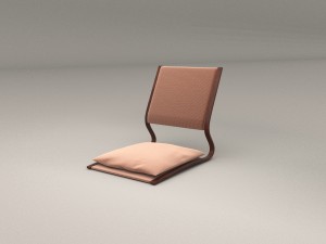 japanese style low dining table and chair 3D 模型
