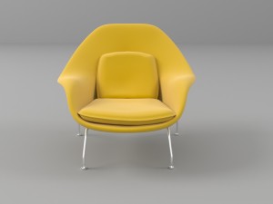 womb chair and ottoman 3D Model