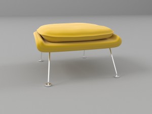 womb chair and ottoman 3D Model