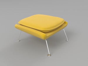 womb chair and ottoman 3D Model