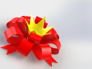 ribbon bow with crown 3d print ready 3Dプリントモデル