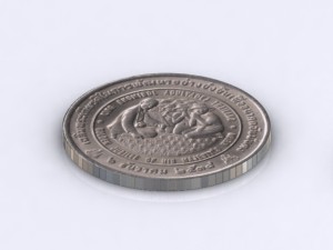 thai reign 9 coins 3D Model