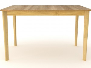 hygena merrick oak table and 6 faux leather chairs Modelo 3D