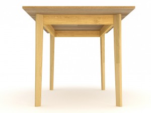 hygena merrick oak table and 6 faux leather chairs Modelo 3D
