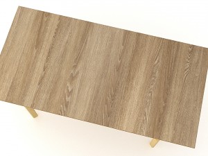 hygena merrick oak table and 6 faux leather chairs Modelo 3D