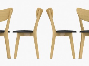 hygena merrick oak table and 6 faux leather chairs Modelo 3D