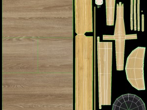 hygena merrick oak table and 6 faux leather chairs Modelo 3D