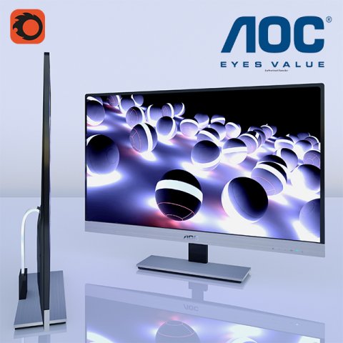 monitor aoc d2757ph 3D मॉडल .c4d .max .obj .3ds .fbx .stl .blend 