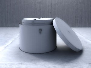 round cardboard boxes 3D-Modell
