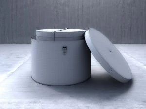 round cardboard boxes 3D Model