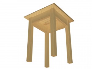 low poly stool Modello 3D