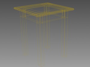 low poly stool Modello 3D