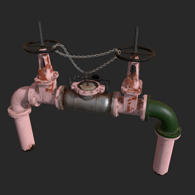 backflow prevention device water main 3D 模型 .c4d .max .obj .3ds .fbx .stl .blend