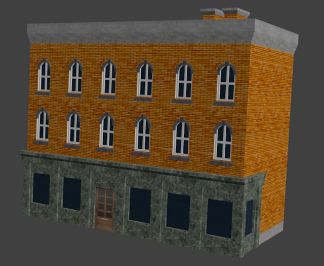 town house 3D Model .c4d .max .obj .3ds .fbx .stl .blend 