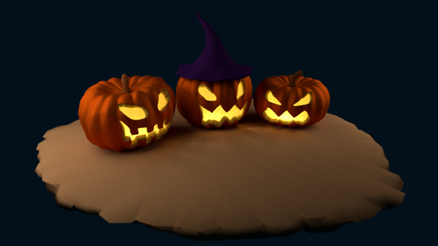 halloween pumpkins 3D Model .c4d .max .obj .3ds .fbx .stl .blend 