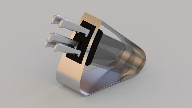 kitchen knives set with holder 3D Model .c4d .max .obj .3ds .fbx .stl .blend