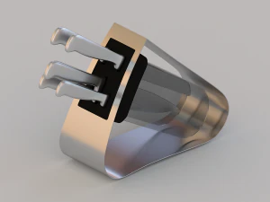 набір кухонних ножів з тримачем 3D Модель